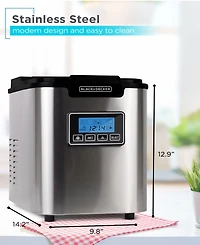 Black & Decker 26 lb. Capacity Stainless Steel Ice Maker, 2.2L (0.58 gallons) water reservoir