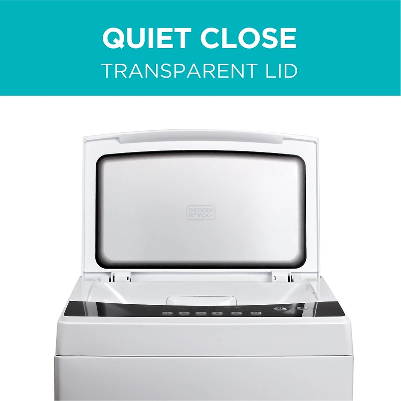 Black+Decker Small Portable Washer, Portable Washer 2.0 Cu. Ft. with 6 Cycles