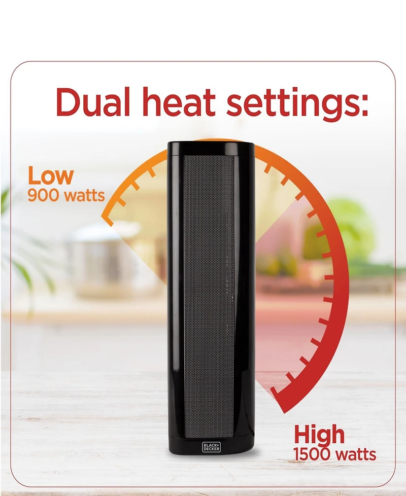 Black & Decker 21.7" Ceramic Vert / Horz Heater