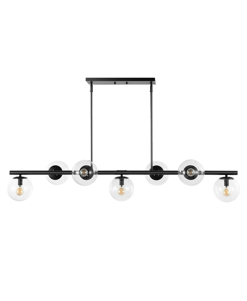 Luca Parisian 7-Light Modern Glam Iron Globe Linear Led Pendant