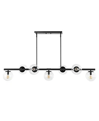 Luca Parisian 7-Light Modern Glam Iron Globe Linear Led Pendant