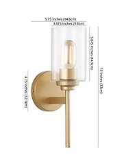 Juno 1-Light Farmhouse Industrial Iron Cylinder Led Sconce