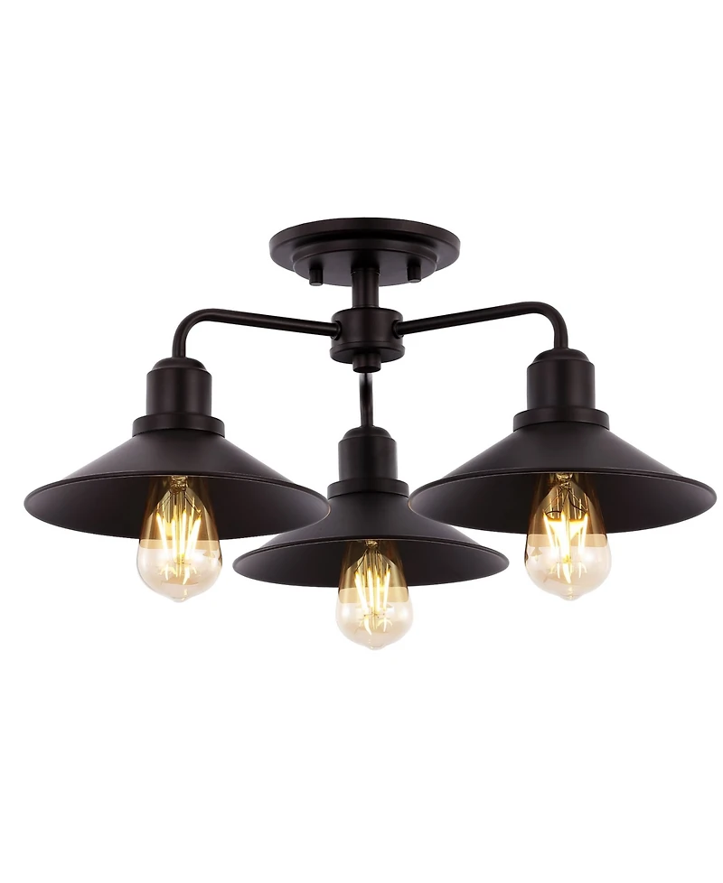 Calvin 3-Light Iron Industrial Led Pendant