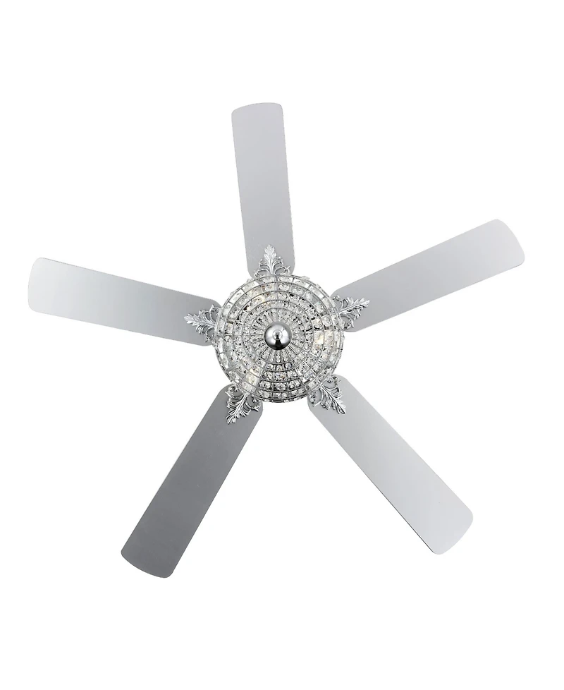 Mandy 3-Light Glam Classic Crystal Dome Shade Led Ceiling Fan with Remote