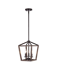 Oria 3-Light Iron Farmhouse Industrial Lantern Led Pendant