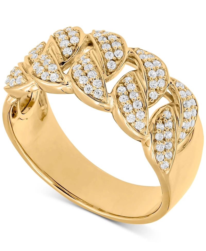 Men's Diamond Chain Link Ring (1/2 ct. t.w.) in 10k Yellow Gold (Also in White Gold)