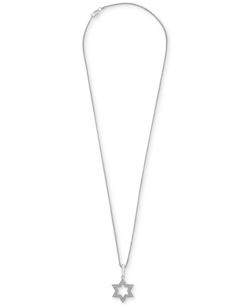 Men's Diamond Star of David 22" Pendant Necklace (1/2 ct. t.w.)