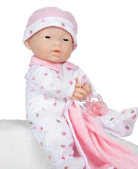 La Baby Asian 11" Soft Body Baby Doll Pink Outfit - Asian