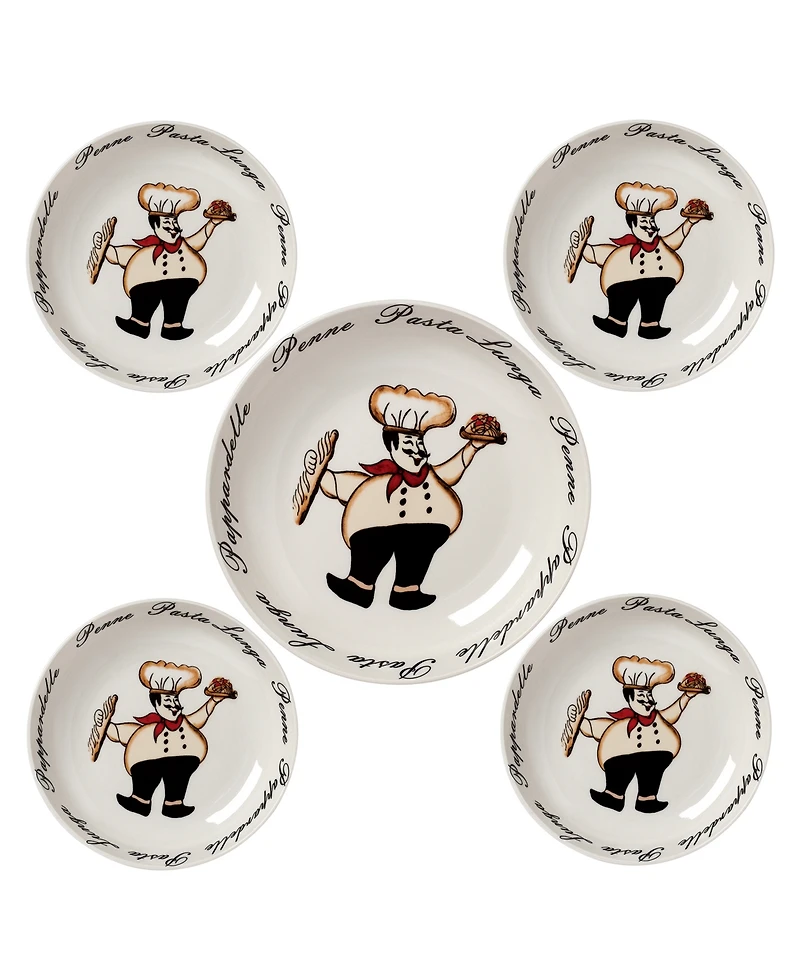 Chef Porcelain Pasta by Lorren Home Trends, Set of 5