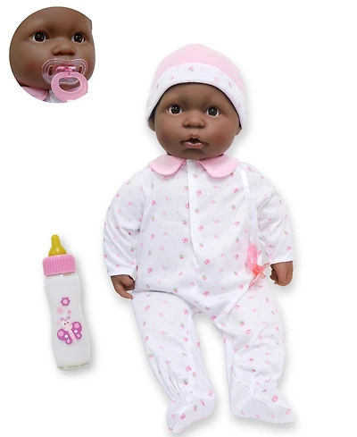 La Baby African American 20" Soft Body Baby Doll Pink Outfit - African American