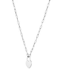 Heart Padlock Paperclip Link 18" Pendant Necklace in 18k Gold-Plated Sterling Silver (Also in Sterling Silver)