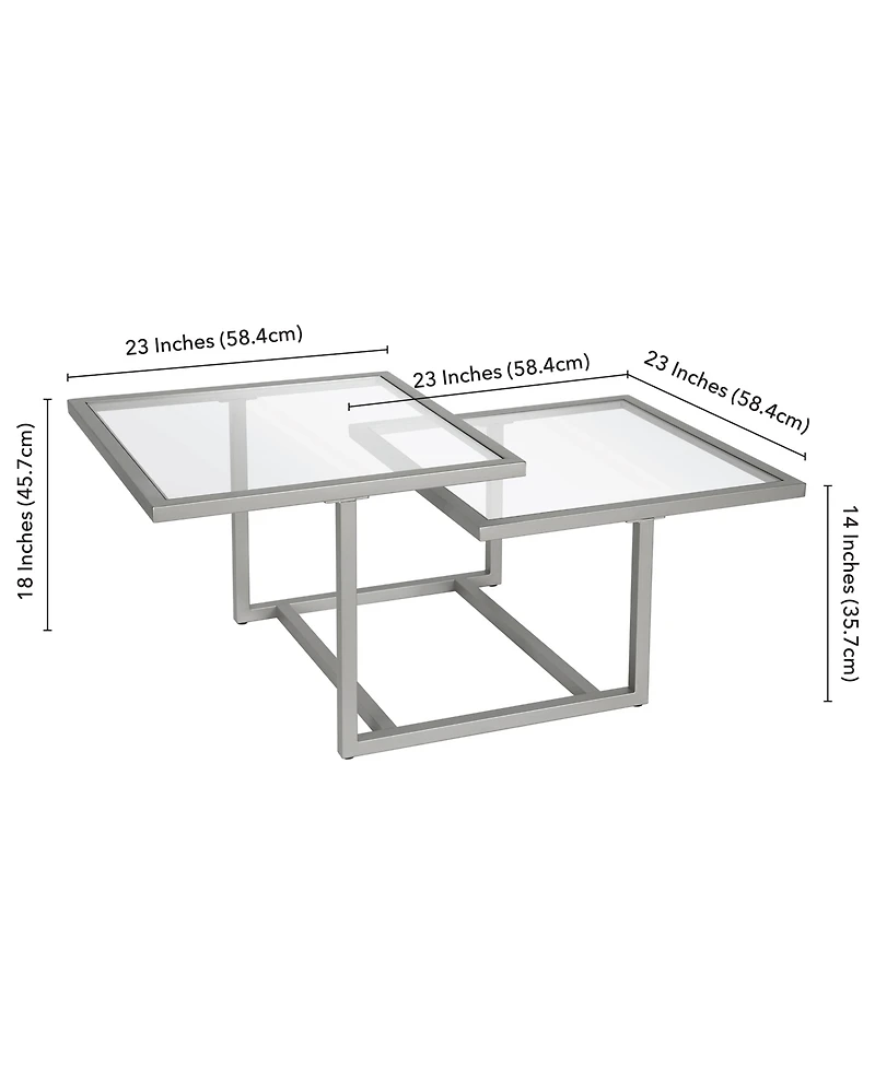 Amalie 2-Tier Satin Coffee Table, 43" x 23"