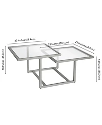 Amalie 2-Tier Satin Coffee Table, 43" x 23"