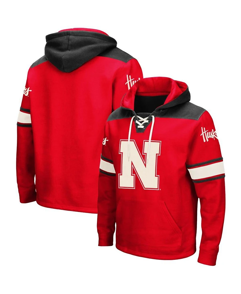 Men's Scarlet Nebraska Huskers 2.0 Lace-Up Pullover Hoodie