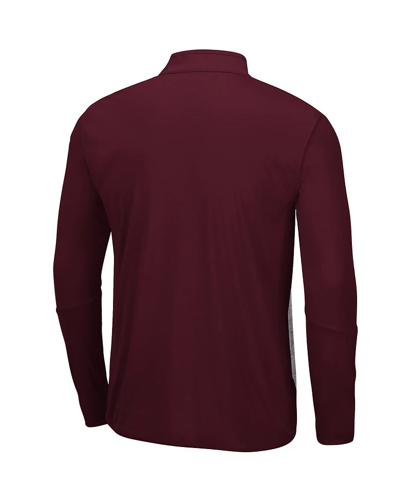 Men's Heathered Gray, Maroon Texas A M Aggies Prospect Quarter-Zip Jacket