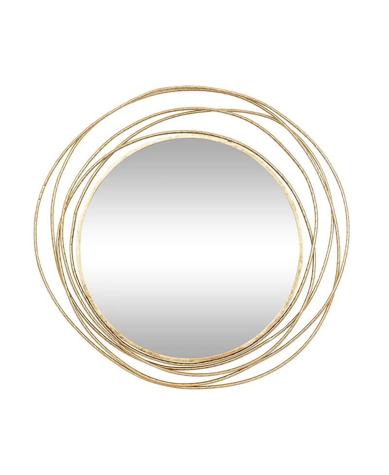 Wood Contemporary Wall Mirror, 38" x 40"