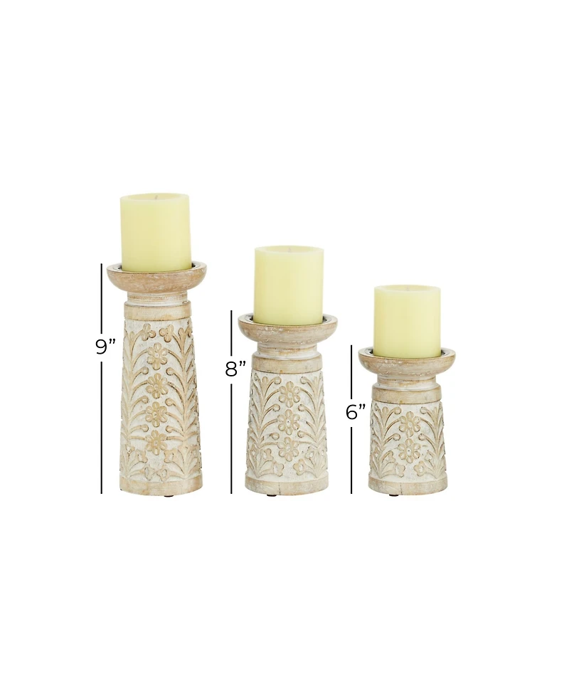Natural Candle Holders, Set of 3