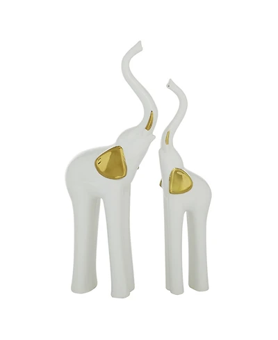 Glam Elephant Sculpture, Set of 2