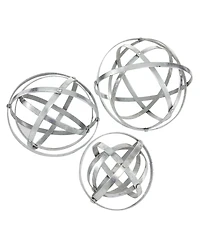 Metal Modern Orbs Balls Sculpture, Set of 3