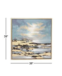 Contemporary Beach Canvas Wall Art, 39" x 39"