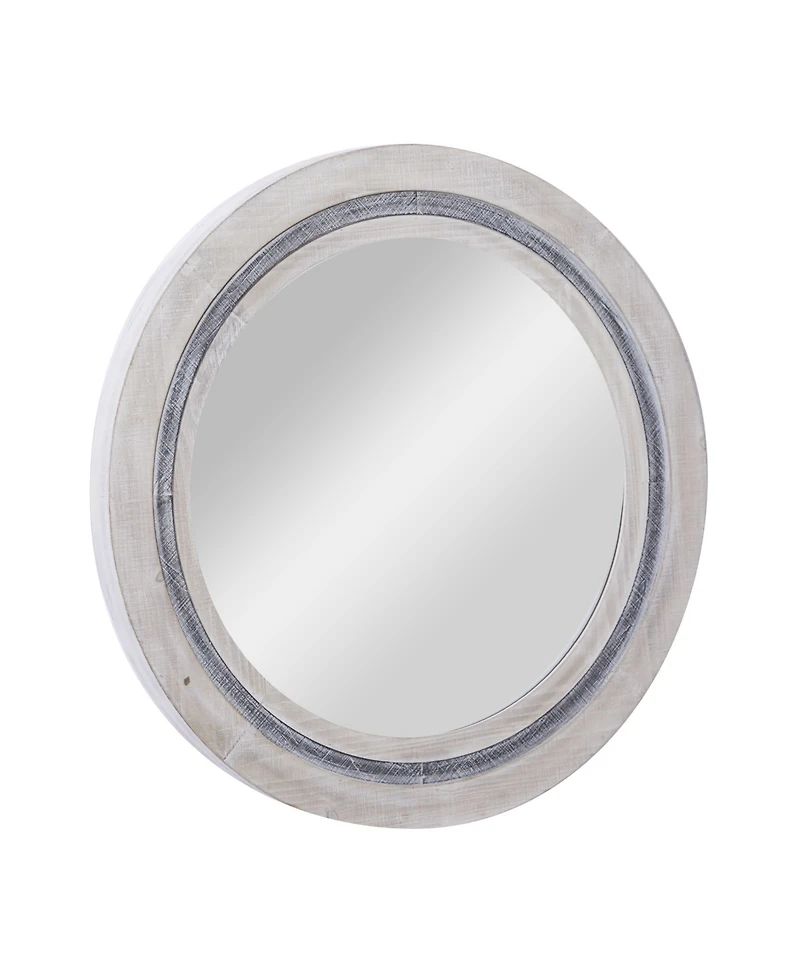 Wood Farmhouse Wall Mirror, 34" x 34"