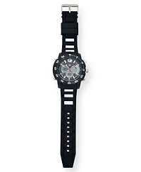 U.s. Polo Association Men's Black and Silver Strap Watch