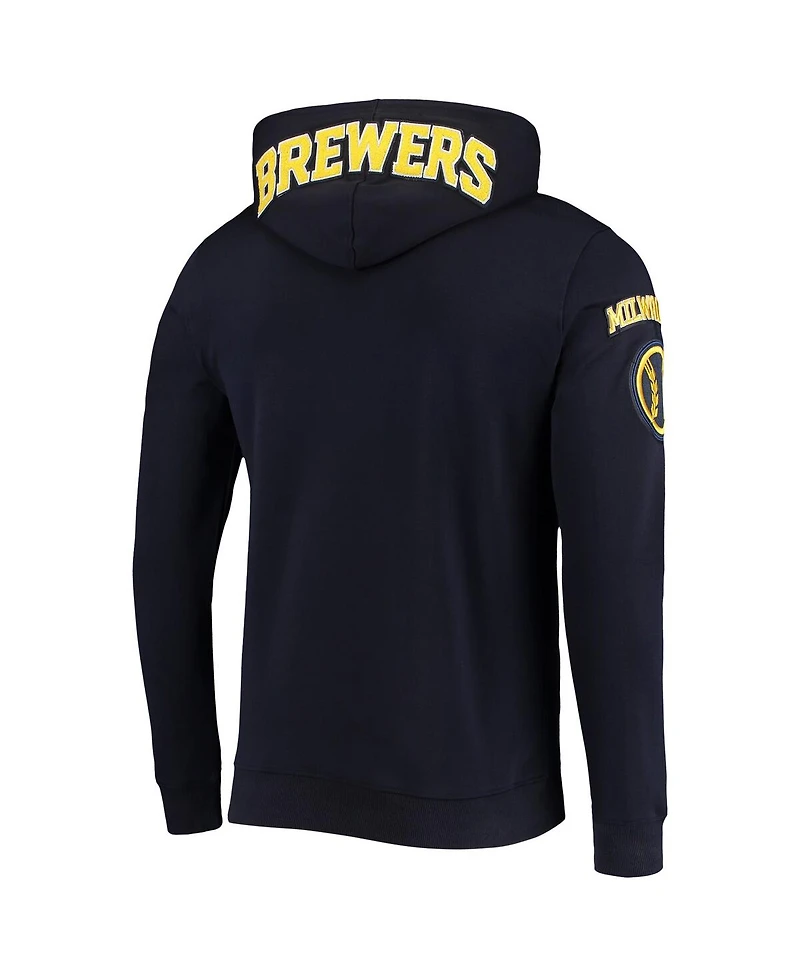 Men's Navy Milwaukee Brewers Team Logo Pullover Hoodie