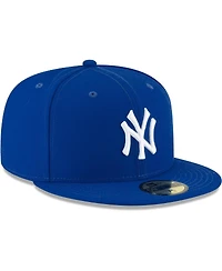 Men's Royal New York Yankees Logo White 59FIFTY Fitted Hat