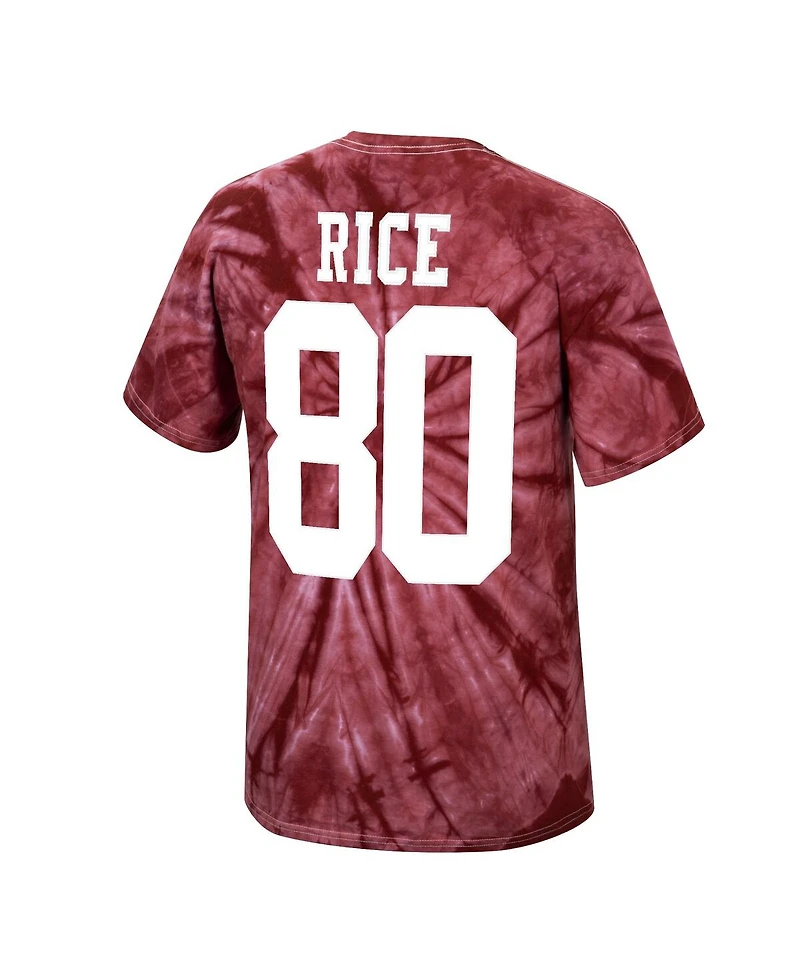Men's Jerry Rice Scarlet San Francisco 49Ers Tie-Dye Super Bowl Xxiii Retired Player Name and Number T-shirt