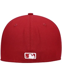 Men's Cardinal New York Yankees Logo White 59FIFTY Fitted Hat