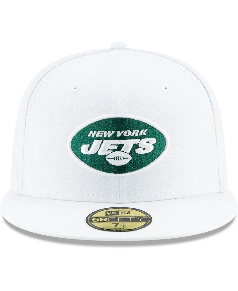 Men's White New York Jets Omaha 59FIFTY Fitted Hat
