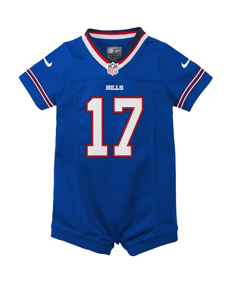 Newborn and Infant Girls Boys Josh Allen Royal Buffalo Bills Romper Jersey