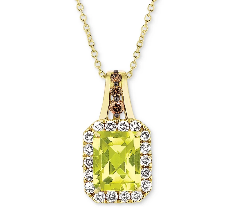 Le Vian Cinnamon Citrine (1-1/3 ct. t.w.) & Diamond (3/8 ct. t.w.) 18" Pendant Necklace in 14k Rose Gold (Also in Amethyst, Blue Topaz, Peridot & Smok