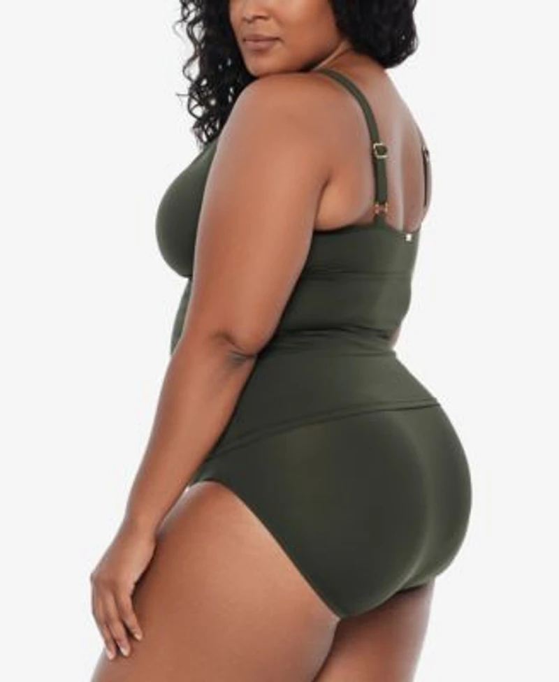 Lauren Ralph Lauren Plus Size High Neck Tankini Top Swim Bottom