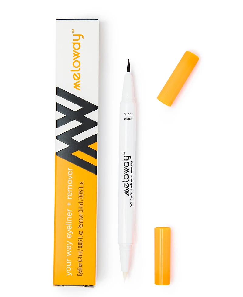 Meloway Super Black Eyeliner & Remover 2-In-1 Liquid Eyeliner With Remover Pen