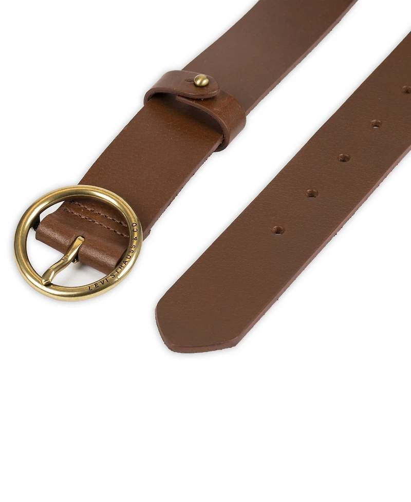 Levi's Women's Circular Center Bar Buckle Leather Belt