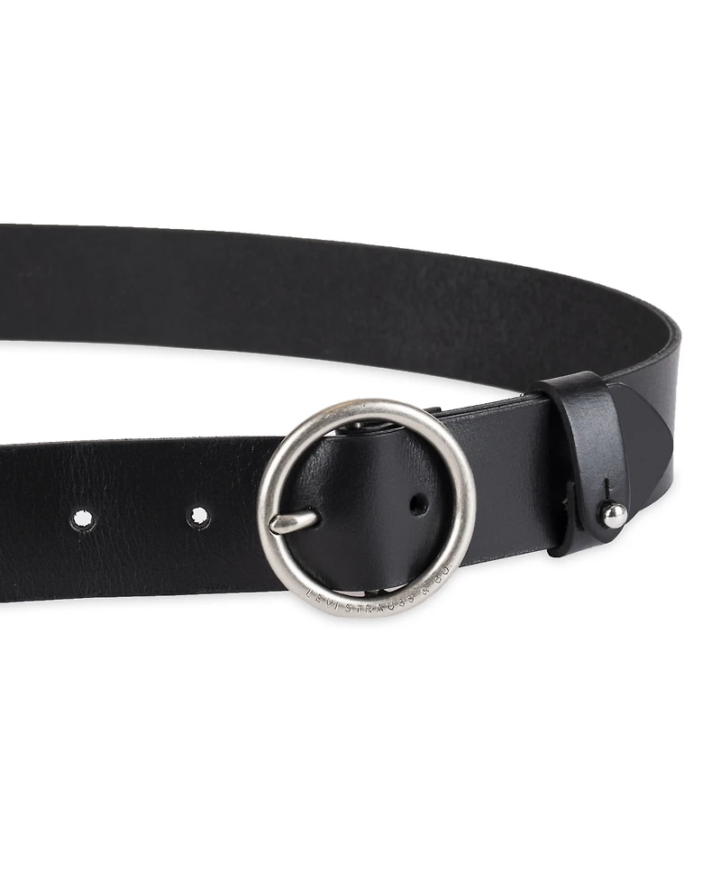 Levi's Women's Circular Center Bar Buckle Leather Belt