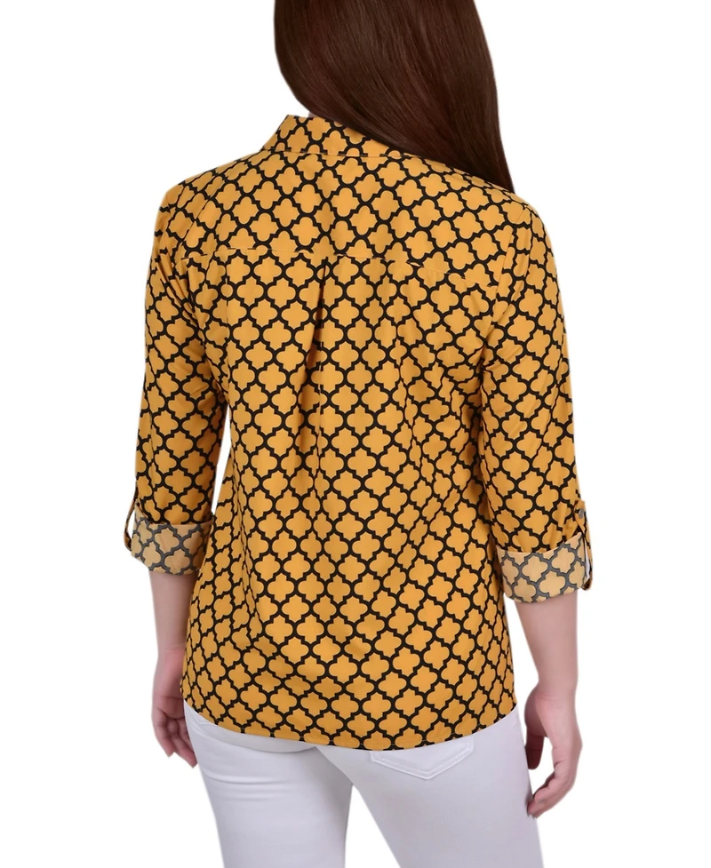 Women's 3/4 Roll Tab Shirt with Pockets