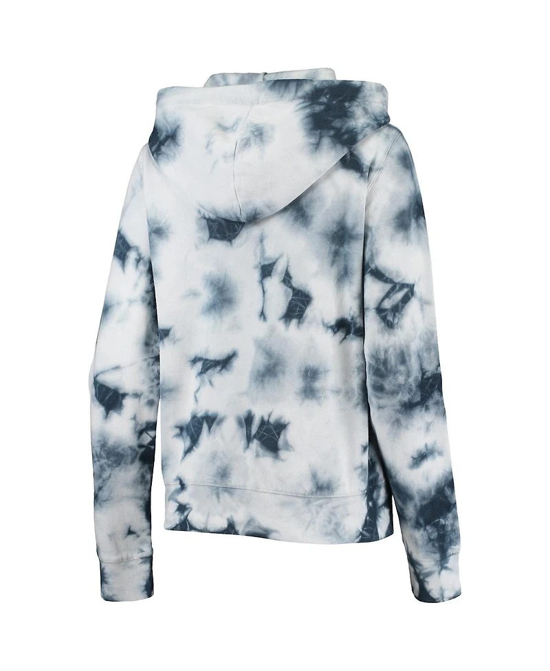 Women's Navy New York Yankees Tie-Dye Fleece Full-Zip Hoodie