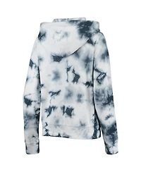 Women's Navy New York Yankees Tie-Dye Fleece Full-Zip Hoodie