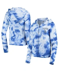 Women's Royal Los Angeles Dodgers Tie-Dye Fleece Full-Zip Hoodie