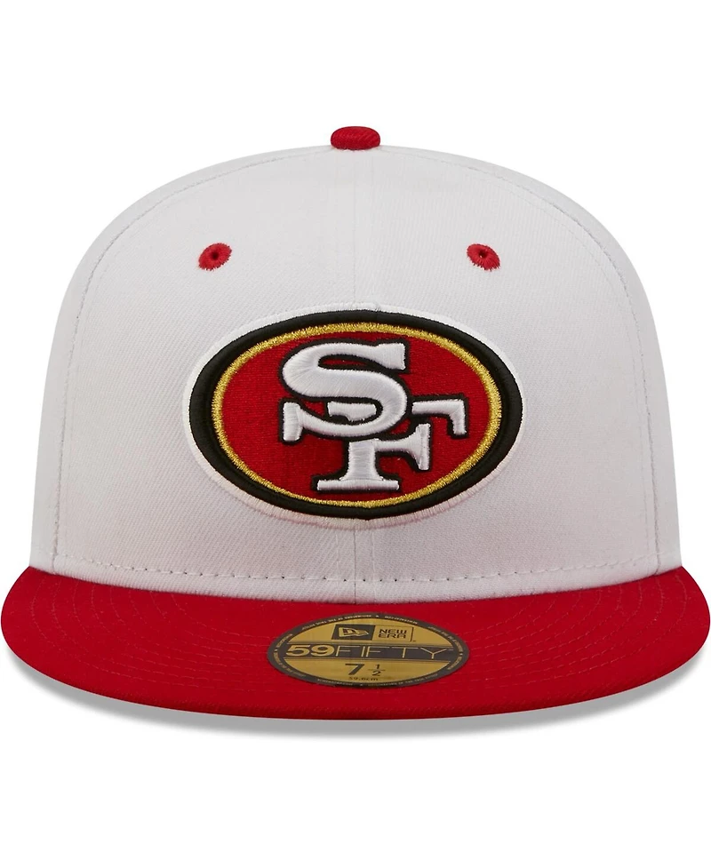 Men's White and Scarlet San Francisco 49ers Flipside 59FIFTY Fitted Hat