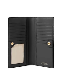 Lauren Ralph Crosshatch Leather Slim Snapped-Closure Wallet