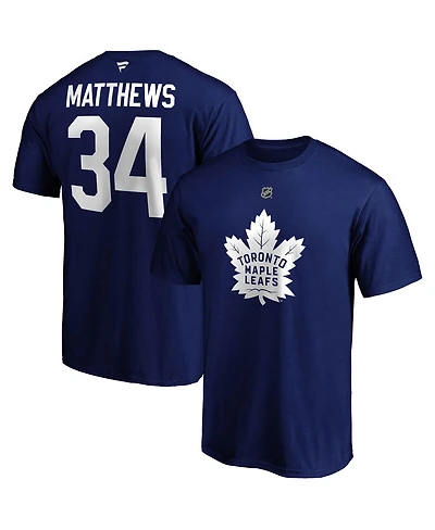Men's Fanatics Auston Matthews Blue Toronto Maple Leafs Big and Tall Name and Number T-shirt
