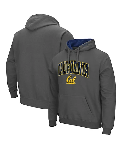 Men's Colosseum Charcoal Cal Bears Arch and Logo 3.0 Pullover Hoodie