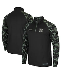 Men's Colosseum Black Nebraska Huskers Oht Military-Inspired Appreciation Take Flight Raglan Quarter-Zip Jacket