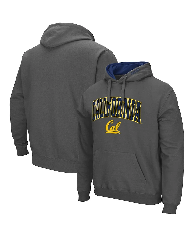 Men's Colosseum Charcoal Cal Bears Arch and Logo 3.0 Pullover Hoodie