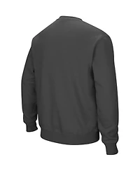 Men's Colosseum Charcoal Texas State Bobcats Arch and Logo Crew Neck Sweatshirt