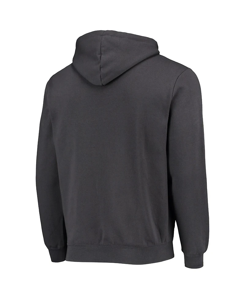 Men's Colosseum Charcoal Navy Midshipmen Arch and Logo 3.0 Full-Zip Hoodie