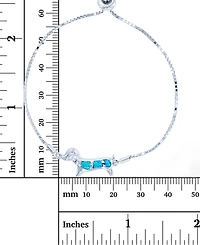 Lab-Created Blue Opal Dog Bolo Bracelet in Sterling Silver